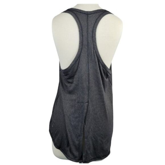 Lululemon Tank Racerback Split Hem Tie Up Grey Striped - Picture 3 of 5